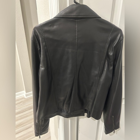 NWT GAP Faux Leather, Moto Jacket, some spots on front and shoulder as pictured. - Picture 3 of 7